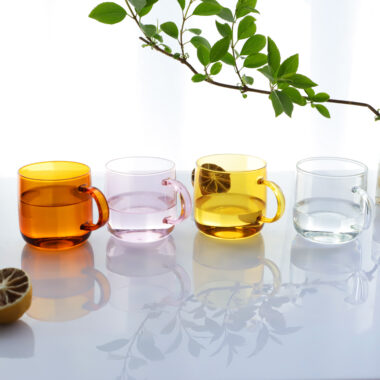 custom high quality colored glass mug supplier