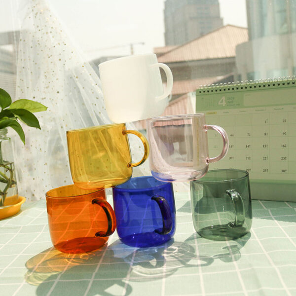 custom high quality colored glass mug supplier