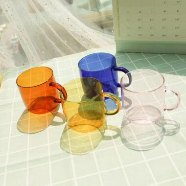 custom high quality colored glass mug supplier
