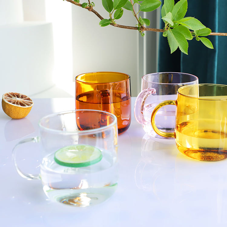 custom high quality colored glass mug supplier
