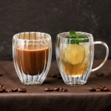 borosilicate double wall coffee glass mug manufacturer