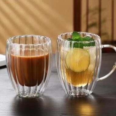 borosilicate double wall coffee glass mug manufacturer