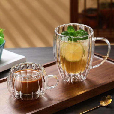 borosilicate double wall coffee glass mug manufacturer