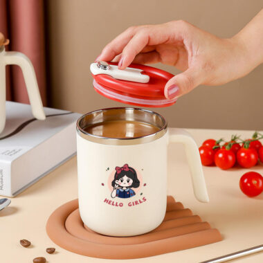 cute stainless steel coffee mug with lid supplier