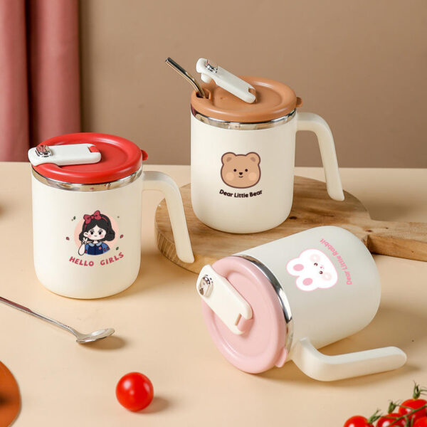 cute stainless steel coffee mug with lid supplier