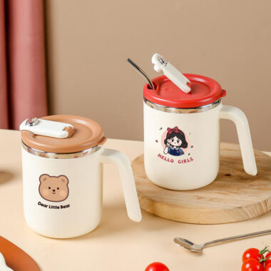 cute stainless steel coffee mug with lid supplier
