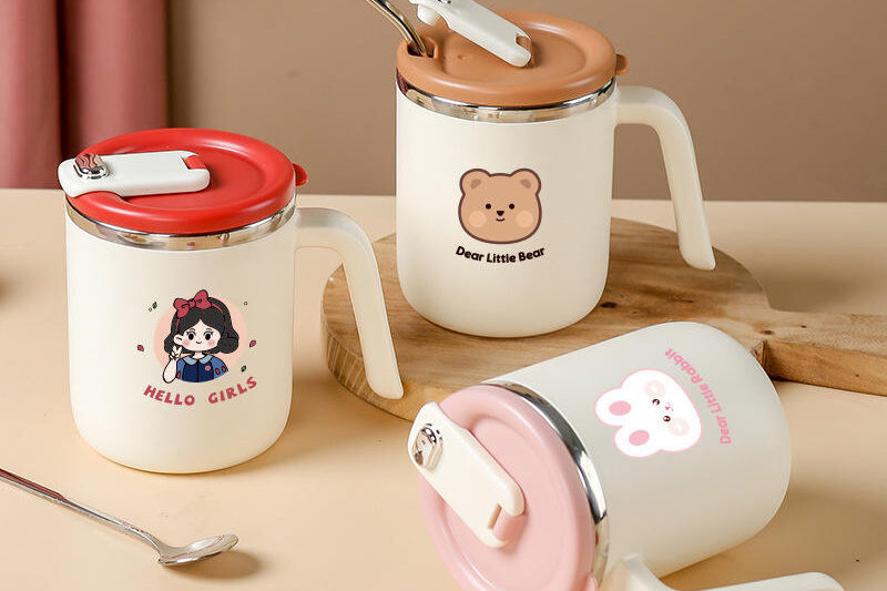 cute stainless steel coffee mug with lid supplier
