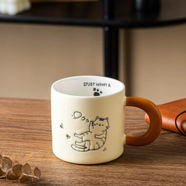hand painted ceramic cat mugs manufacturer