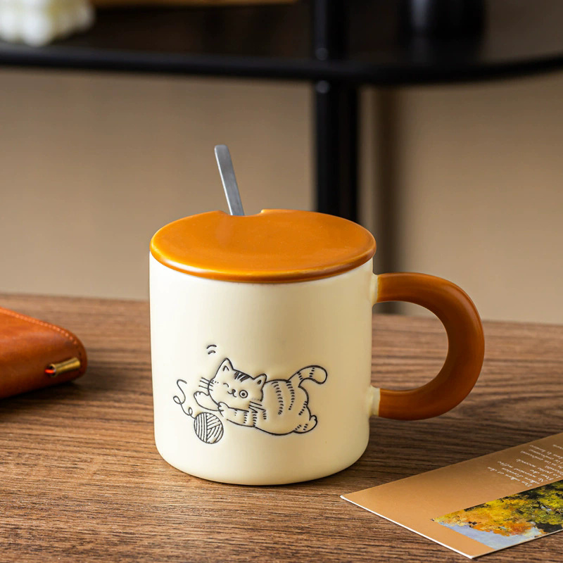 hand painted ceramic cat mugs manufacturer