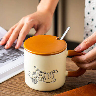 hand painted ceramic cat mugs manufacturer