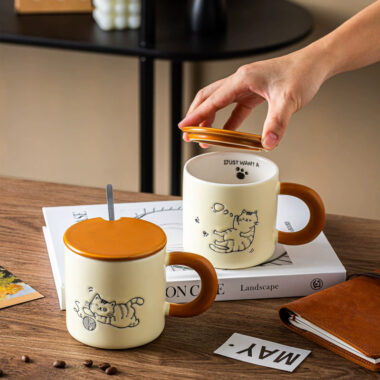 hand painted ceramic cat mugs manufacturer