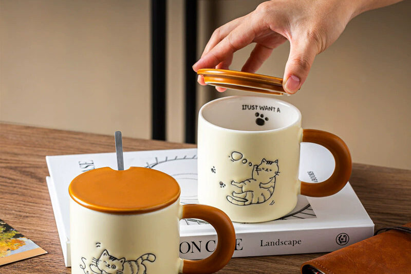 hand painted ceramic cat mugs manufacturer