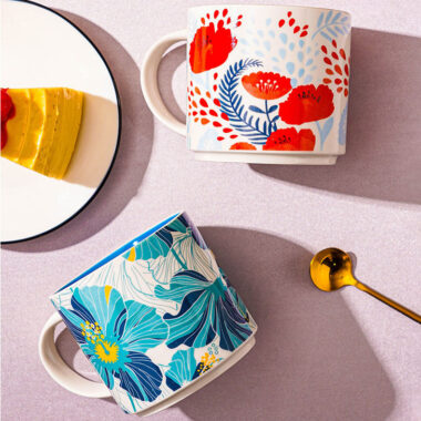 floral glaze large ceramic mugs bulk