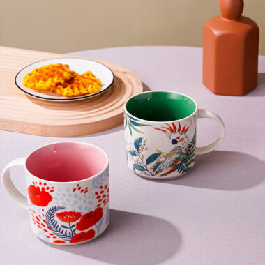 floral glaze large ceramic mugs bulk