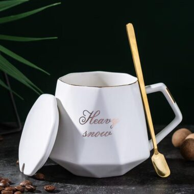 nordic ceramic mugs with lid and spoon factory