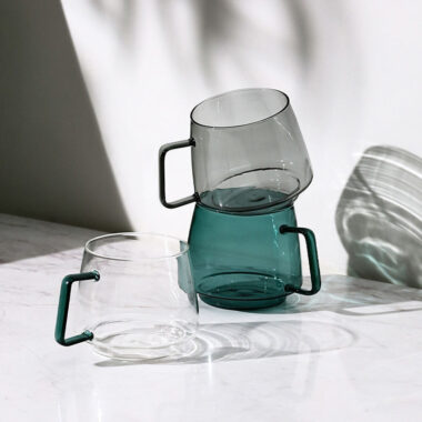 colored borosilicate coffee glass mug bulk