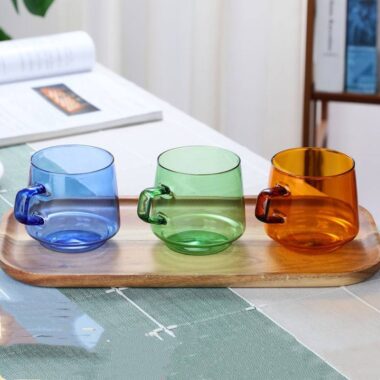 colored borosilicate coffee glass mug bulk