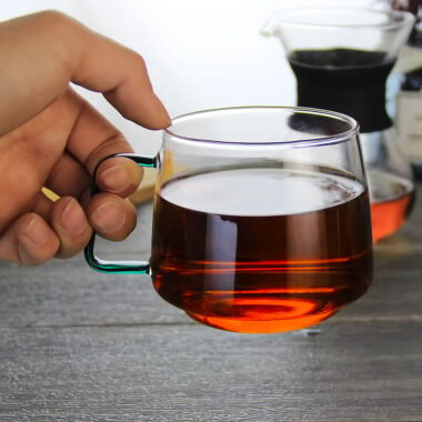 colored borosilicate coffee glass mug bulk