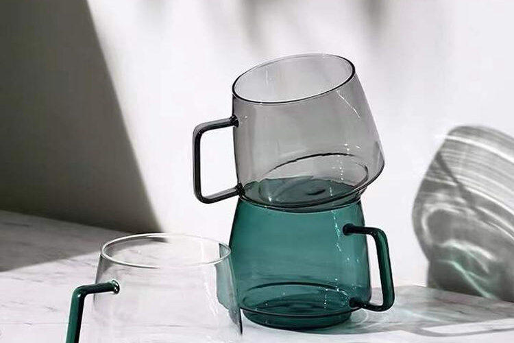 colored borosilicate coffee glass mug bulk